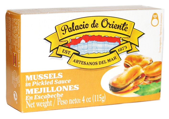 Palacio De Oriente mussels escabeche. 4 oz.  From Spain